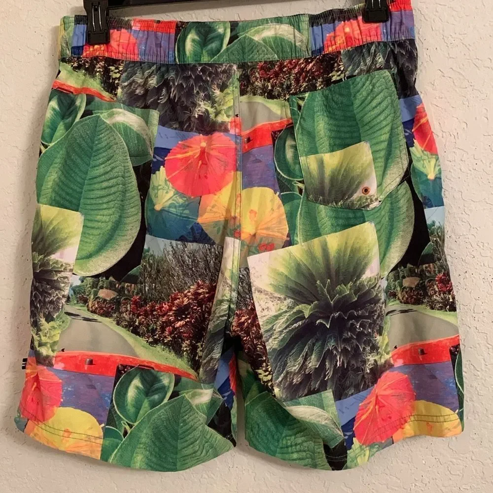 Nautica Men's Multicolor Swim Trunks Board Shorts Plants Print Size M